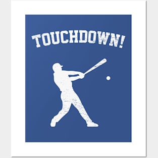 Touchdown! Funny Baseball Player Silhouette Posters and Art